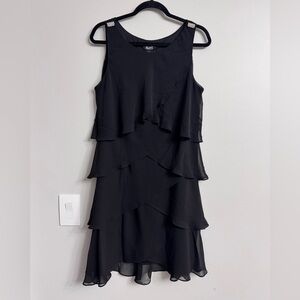 SLNY Black Layered Dress
